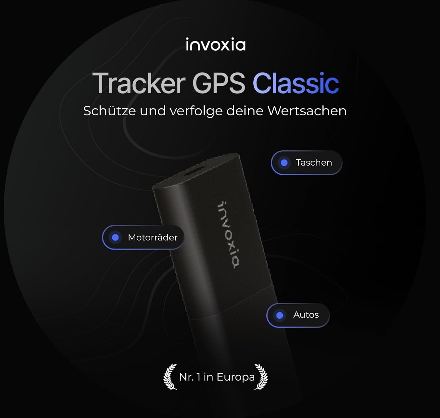 Invoxia GPS Tracker Edition 2026 - Impermeabil, Precizie GPS Îmbunătățită, USB-C - Abonament la rețea care include 3 ani - Localizare live, Alarmă antifurt și mișcare - Autoturisme, Motociclete - Image 2