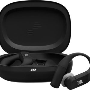 Căști sport JBL Endurance Peak 4 In-Ear True Wireless cu Bluetooth și anulare a zgomotului, autonomie a bateriei de 48 de ore, fixare sigură cu funcție TwistLock, protecție IP68 împotriva apei/prafului, sunet JBL Pure Bass, negru/gri