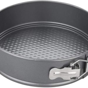 Tavă rotundă Chef Aid, 20 cm exterior, 18,3 cm interior din oțel carbon cu strat antiaderent și bază detașabilă - Formă de copt pentru prăjituri, plăcinte și cheesecake-uri, gri