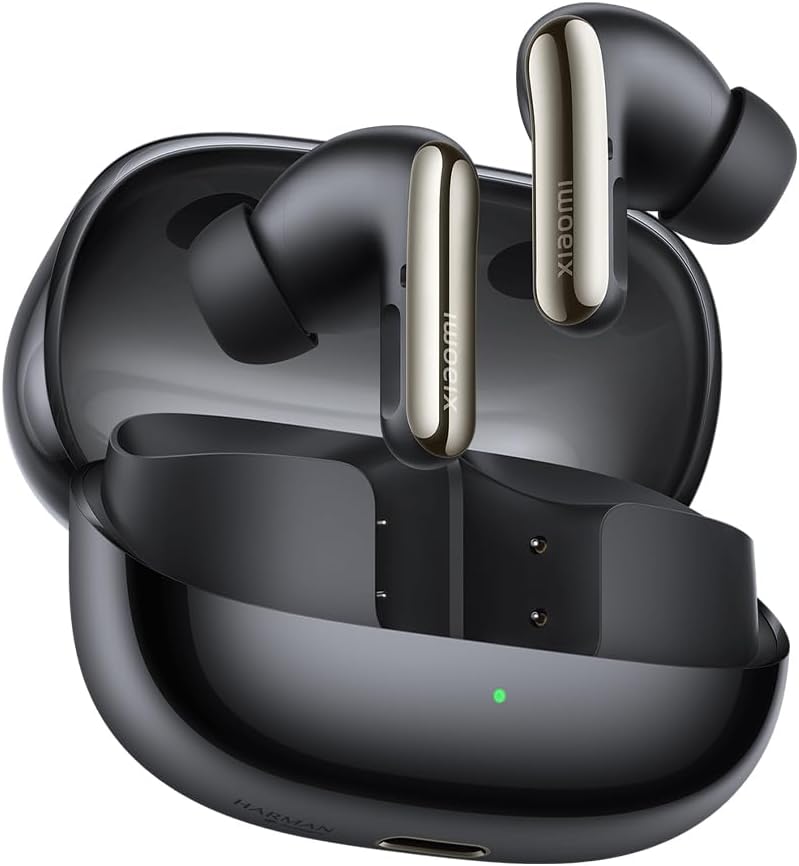 XIAOMI Buds 5 Pro Wi-Fi - Difuzor triplu HiFi de 11 mm, Anulare activă a zgomotului ANC de 55 dB și ENC de 15 m/s, Sunet Qualcomm fără pierderi și Harman AudioEFX, Negru
