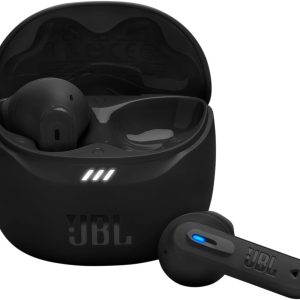 Căști intraauriculare wireless JBL Tune Flex 2 Bluetooth cu anulare a zgomotului, timp de redare de 48 de ore, protecție IP54 împotriva apei și prafului, conexiune multipunct, design ergonomic, negru