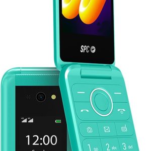 SPC Wild - Telefon cu bază 4G pentru oprire digitală și prim telefon securizat | Cameră, afișaj dublu, buton SOS și autonomie a bateriei de 7 zile | Turcoaz