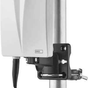 Antenă activă universală EMOS Village pentru interior și exterior, pentru recepție la distanță (0-80 km) de la DVB-T2, DAB, FM, Full HD, cu filtru LTE integrat, filtru 4G, 5G și amplificator