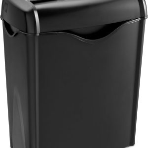 Distrugător de documente AmazonBasics, tăiere transversală pentru 5-6 coli, pentru hârtie și carduri de plastic