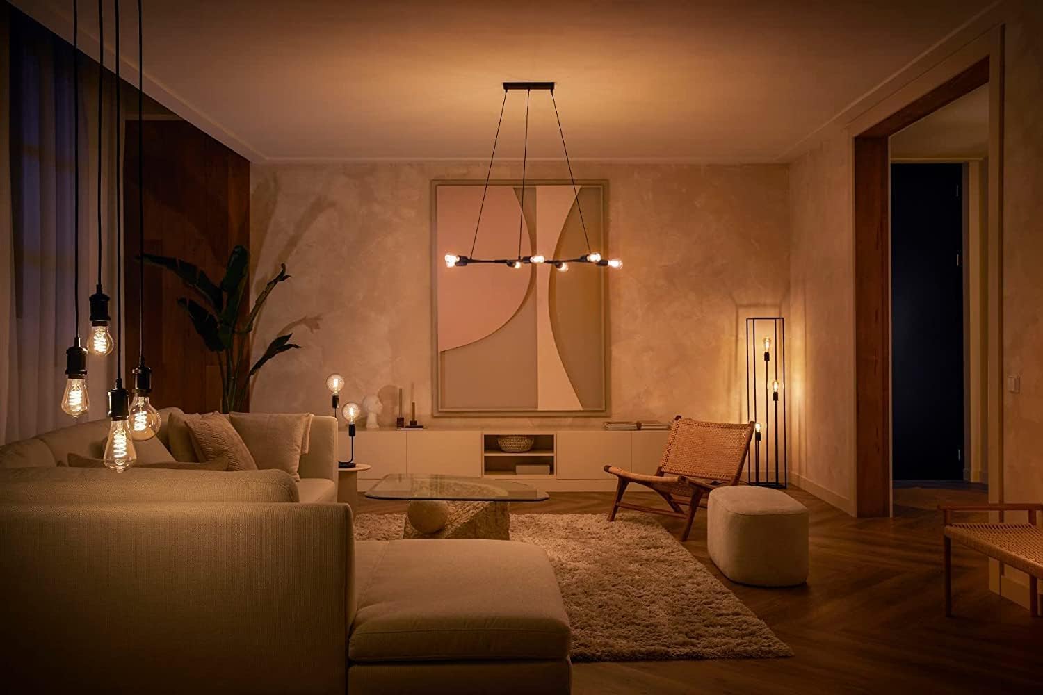 Lampă cu filament Philips Hue White E27 (550 lm), lampă LED standard cu intensitate reglabilă pentru sistemul de iluminat Hue cu lumină albă caldă, control inteligent al luminii prin voce și aplicație, pachet de 1 - Image 4