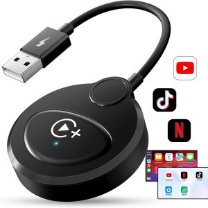 Adaptor wireless CarPlay, dongle wireless CarPlay pentru Netflix, YouTube, TikTok, pentru iPhone, convertește cablul în wireless, conectare automată, compatibil cu mașini din 2016 și iPhone iOS 10+
