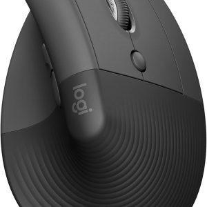 Mouse ergonomic vertical Logitech Lift, wireless, receptor Bluetooth sau Logi Bolt USB, clicuri silențioase, 4 butoane, compatibil cu Windows/macOS/iPadOS, laptop, PC - Grаphit
