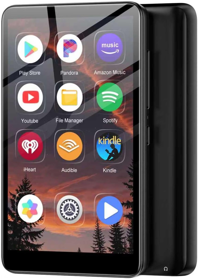 Player MP3 de 160 GB cu Bluetooth și WiFi, Player MP3 Spotify, Android 13, Ecran tactil 1080P de 4,02 inci, Player MP4, Player muzical portabil, Audible, Amazon Music, Player Store, Extensibil până la 1 TB