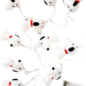 United Labels Ghirlandă luminoasă The Peanuts Snoopy 2m 10 LED-uri, alb cald, interior, alimentată cu baterii, conexiune USB-C, ghirlandă luminoasă LED pentru interior, pentru sufragerie și camera copiilor