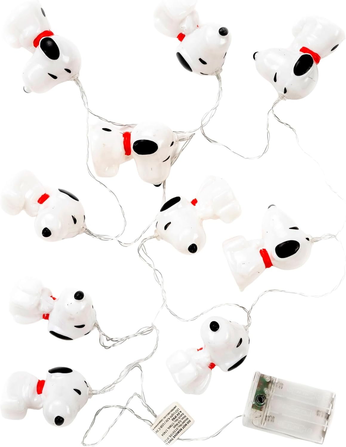 United Labels Ghirlandă luminoasă The Peanuts Snoopy 2m 10 LED-uri, alb cald, interior, alimentată cu baterii, conexiune USB-C, ghirlandă luminoasă LED pentru interior, pentru sufragerie și camera copiilor