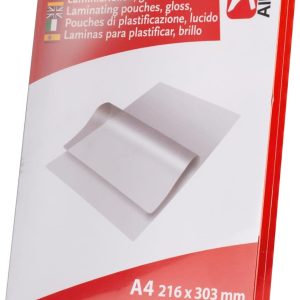 Pliculețe de laminare Albyco, Pliculețe de laminare - Format A4 216 x 303 mm - Grosime 2 x 80 (160) Microni - Lucioase - Pachet de 100 - Transparente