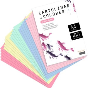 Hârtie colorată, Hârtie colorată A4 în diverse nuanțe pastelate, Coli colorate 180 g pentru meșteșuguri, imprimare documente și design creativ, Coli A4 · m-office (x25, Sortiment pastel)