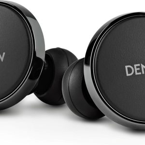 Căști Denon PerL Pro Premium True Wireless, profil sonor personalizat cu tehnologie acustică adaptivă Masimo, anulare a zgomotului, rezistență la apă și microfoane încorporate, negre