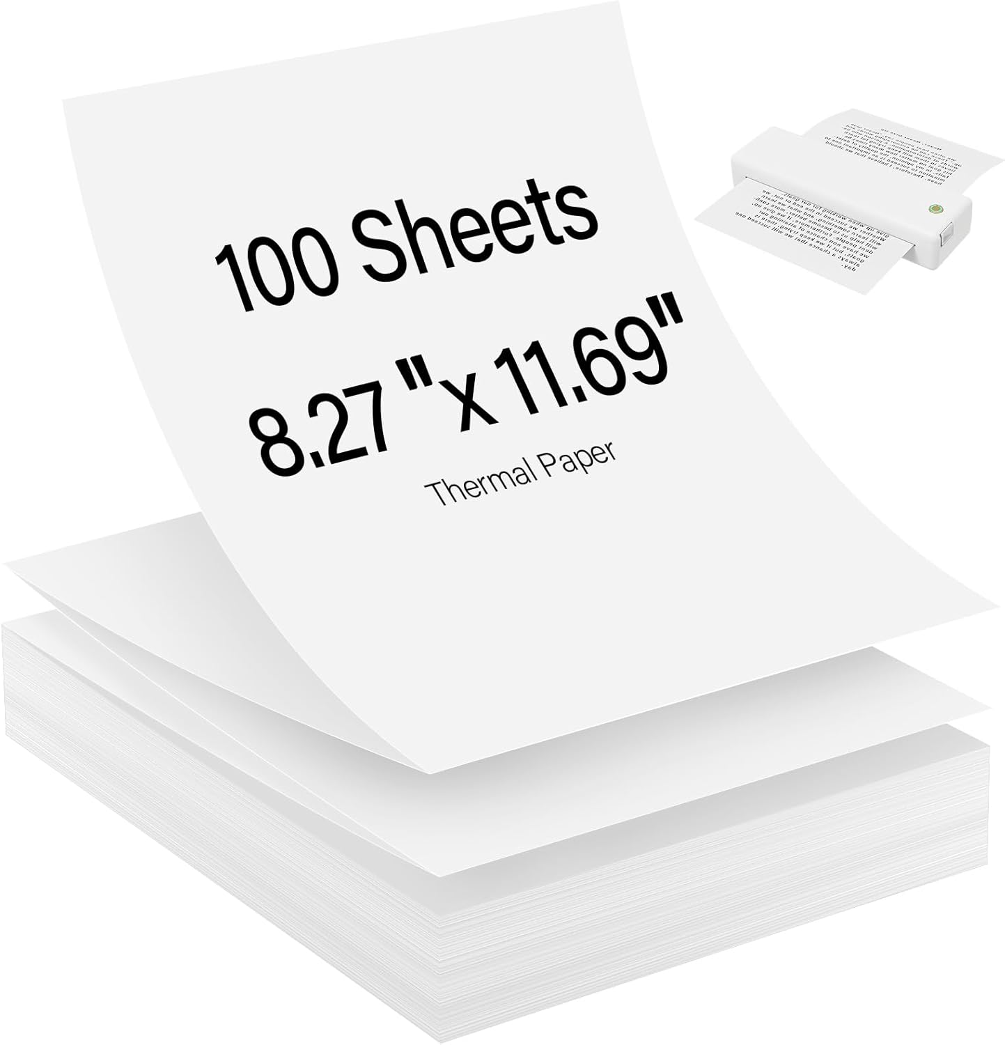 Hârtie termică A4, 100 de coli, hârtie termică A4 cu uscare rapidă, 210 x 297 mm, hârtie termică pliabilă, fără BPA, hârtie termică pentru imprimantă cu uscare rapidă, pentru documente, site-uri web și fotografii