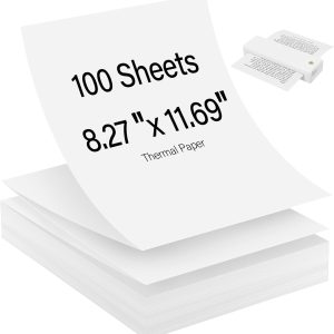 Hârtie termică A4, 100 de coli, hârtie termică A4 cu uscare rapidă, 210 x 297 mm, hârtie termică pliabilă, fără BPA, hârtie termică pentru imprimantă cu uscare rapidă, pentru documente, site-uri web și fotografii