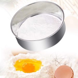 Sită pentru făină, sită din oțel inoxidabil cu plasă fină, sită de bucătărie fină, sită din oțel inoxidabil 304, site fine pentru făină, orez, cereale, fasole, fructe și legume (argintiu)