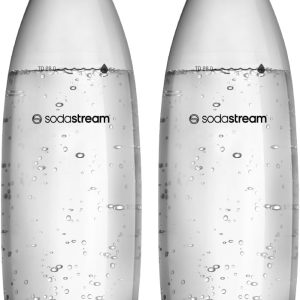 SodaStream DuoPack Fuse 2 x 1 litru sticlă de plastic – Se poate spăla în mașina de spălat vase (fără BPA) – Sticle de schimb pentru carbonatorul de apă SodaStream cu sticle PET