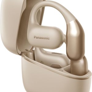 Căști wireless Panasonic RB-F10DE-C Open-Ear, Bluetooth 5.4 cu microfon ENC, 25 de ore de redare, căști sport IPX4, control tactil, bej