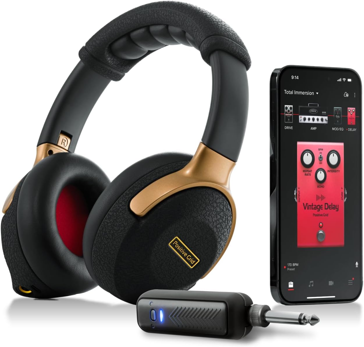 Amplificator wireless pentru căști Positive Grid Spark NEO pentru chitară electrică, acustică și bas, cu suport AI; drivere audio dedicate, ecranare împotriva zgomotului, streaming Bluetooth și aplicație