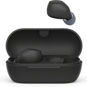 Căști intraauriculare Sony WF-C710NSA cu anulare a zgomotului, fără fir, ușoare, operare tactilă, conexiune multipunct, IPX4, baterie de până la 40 de ore, încărcare rapidă, iOS și Android - Negre