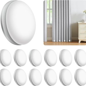12 perechi de magneți pentru perdea de duș, perdea ponderată pentru exterior, magnetică pentru perdele, greutăți pentru perdea de duș, magnetică rotundă, greutăți pentru perdele, greutate pentru perdele, față de masă (alb)