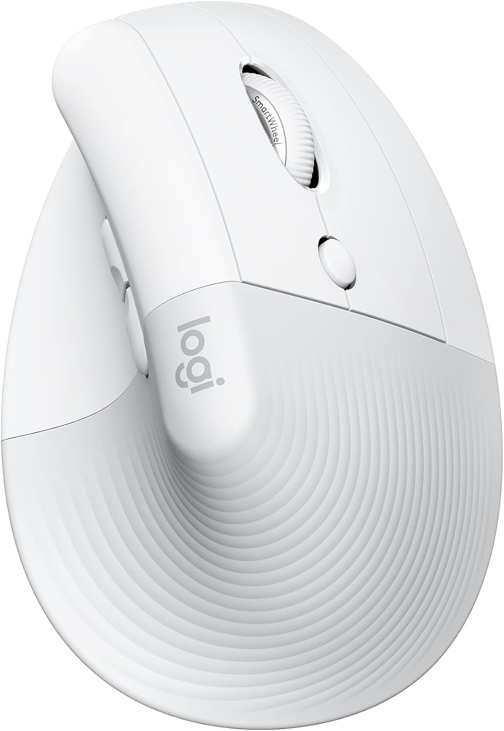 Mouse ergonomic vertical Logitech Lift, wireless, receptor Bluetooth sau Logi Bolt USB, clicuri silențioase, 4 butoane, compatibil cu Windows/macOS/iPadOS, laptop, PC - alb