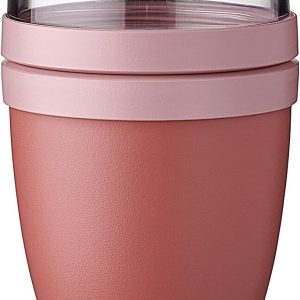 Mepal Cereal Cup to Go, Cupă mică și practică pentru iaurt, Separator pentru iaurt și cereale, Potrivit pentru congelator, cuptor cu microunde și mașină de spălat vase, 300 ml + 120 ml, Mov intens