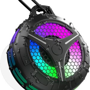 Boxă Bluetooth Ortizan, cutie muzicală Bluetooth 5.3, plutitoare impermeabilă IPX7, 6 lumini RGB, sunet stereo bas profund, TWS, ventuză, microfon pentru duș/drumeții/călătorii