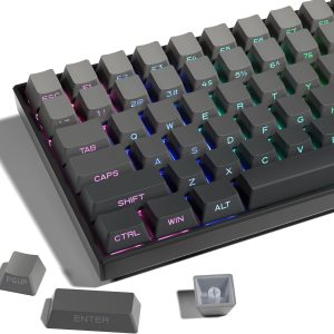 Taste PBT, Set de taste imprimate lateral, Taste Double Shot de la Custom, Taste gri gradient, Profil OEM, 136 de taste, Stil minimalist,