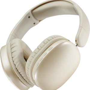 Căști wireless over-ear Music Sound MAXI3, anulare activă a zgomotului, sunet imersiv și clar, până la 35 de ore de redare non-stop, compatibile cu toate dispozitivele, încărcare USB-C, albe
