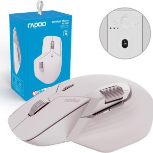 Mouse wireless Rapoo MT760M, senzor 4000 DPI, ecologic, baterie reîncărcabilă, ergonomic pentru PC și Mac - roz