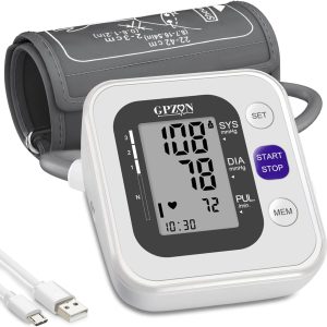 GPZON Tensiometru electronic profesional pentru braț, manșetă reglabilă, 22 cm-42 cm, memorie, 2x120, alb