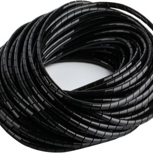 Pachet de 2 manșoane spiralate pentru cabluri, negre, furtun spiralat universal pentru cabluri, furtun de protecție pentru cabluri, organizator de cabluri, canal de cabluri pentru TV, computer, PC (4 mm x 20 m + 6 mm x 15 m)