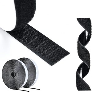 Bandă autoadezivă cu velcro AiQInu, adeziv dublu față extra puternic cu velcro de 5 m, tampon autoadeziv cu lățime de 16 mm, conține bandă velcro și bandă cu cârlige, poate fi utilizată pentru uz casnic, bricolaj și lucrări manuale
