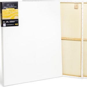 Pânză înrămată Elan, 80 x 100 cm, 380 g, set de 3, 380 g/m², pânză 100% bumbac pentru pictură, pânză mare pentru vopsele în ulei, pânză mare pentru pictură