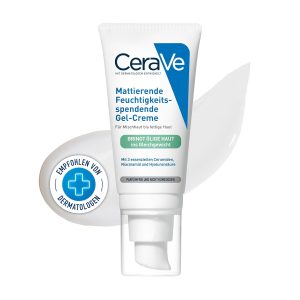 Cremă-gel hidratantă matifiantă CeraVe, îngrijire zilnică pentru ten gras și cu aspect gras, cu 3 ceramide esențiale, acid hialuronic și niacinamidă, 52 ml