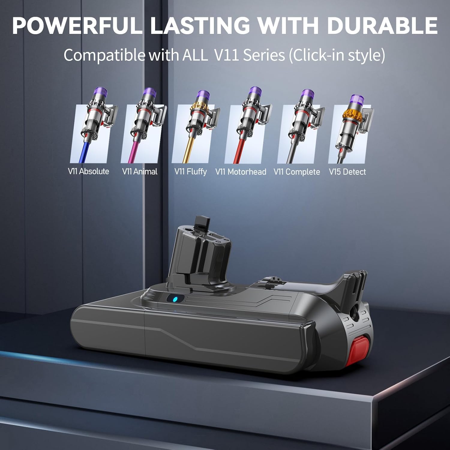Baterie V11, Morpilot 25.2 V 8000 mAh Baterie de schimb pentru SV15/SV16/V11 Outsize/Absolute Extra/Absolute Pro/Fluffy Extra/Toque Drive/Animal Baton fără fir cu 2 filtre - Image 2