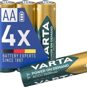 Baterie reîncărcabilă Varta Ready2Use, baterii AA Mignon Ni-Mh preîncărcate, pachet de 4, 2600 mAh, reîncărcabilă fără efect de memorie, gata de utilizare