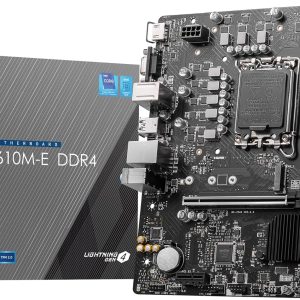 Placă de bază MSI PRO H610M-E DDR4, Micro-ATX - Suportă procesoare Intel Core din a 12-a generație, LGA 1700-2X DIMM (3200MHz), 1x slot PCIe 4.0 x16, 1x M.2 Gen3, USB 3.2 Gen1, 1G LAN, HDMI 1.4 și VGA