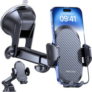 Suport telefon auto Miracase [Ventuză puternică 2025] Suport telefon auto, bord, rotație 360°, ventuză portabilă pentru iPhone, compatibil cu smartphone-uri de 4-7,2 inci