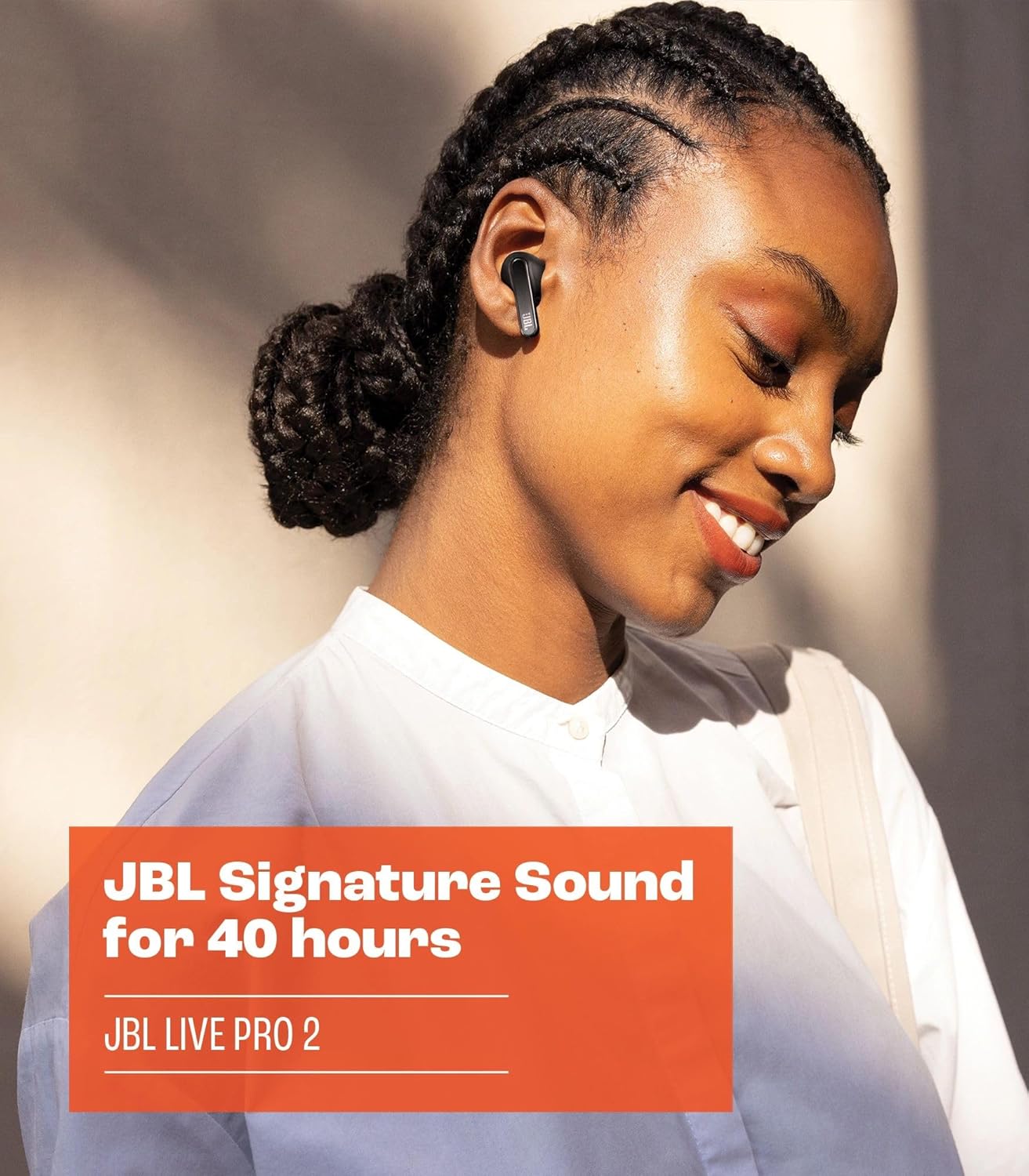 JBL Live Pro 2 TWS - Căști intraauriculare True Wireless impermeabile cu anulare a zgomotului, negre - Până la 40 de ore de redare a muzicii - Image 2