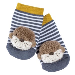 Șosete zornăitoare Fehn Otter Theo - Șosete de activități pentru bebeluși cu animale drăguțe pentru prindere, zornăit, lovit și scoaterea de sunete - Jucărie educativă pentru bebeluși de la 0 la 12 luni