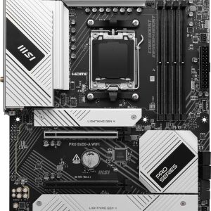 Placă de bază MSI PRO B650-A WiFi ProSeries (procesoare AMD Ryzen seria 9000/8000/7000, AMD AM5, ATX, DDR5, PCIe 4.0, M.2, SATA 6Gb/s, USB 3.2 Gen 2, HDMI/DP, Wi-Fi 6E)