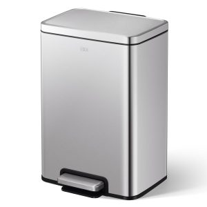 Coș de gunoi EKO Madison din oțel periat, 20L, durabil, coș de gunoi pentru baie, închidere silențioasă, coș de gunoi pentru baie