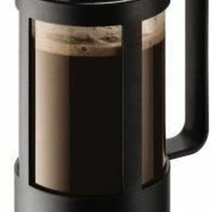 Cafetieră Bodum Kenya, sticlă borosilicată, 1,0 litri, cu capacitate de 8 căni, neagră