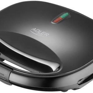 Adler Europe AD 3071 Mașină de făcut biscuiți cu nuci, aparat de copt cu nuci pentru 12 biscuiți, plăci antiaderente, ciclu de coacere de 2 minute, mânere reci la atingere, 750 W, negru - perfectă pentru biscuiți proaspeți și crocanți