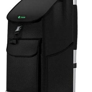 Cărucior de cumpărături din aluminiu VOUNOT®, pliabil, cu 6 roți, impermeabil, 58 L, negru