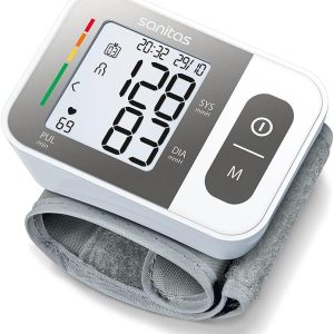 Tensiometru pentru încheietura mâinii Sanitas SBC 15, monitor automat al tensiunii arteriale și pulsului, alarmă pentru posibile ritmuri cardiace