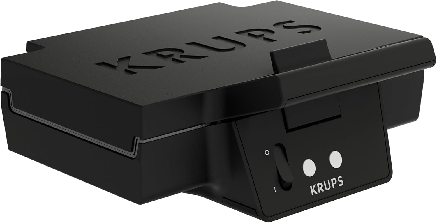 Krups FDK 451 Prăjitor de pâine sandwich (platou pentru pâine prăjită de 850 wați, 25 x 12 cm), negru
