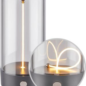 BRILONER - Lampă de masă LED wireless cu comutator pe 4 niveluri, tactilă, cu filament, culoare lumină albă caldă, încărcare USB-C, lampă de noptieră, lampă de citit, lampă LED, lampă de masă, lampă cu baterie, 7 x 14,5 cm, antracit